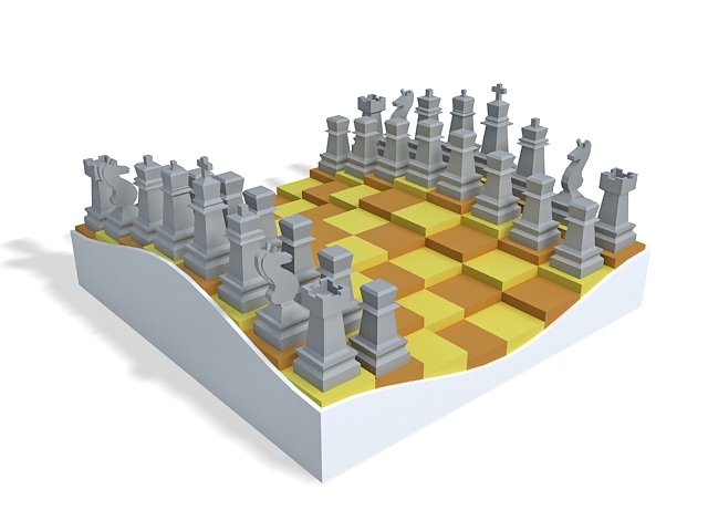 Chess set 3d rendering