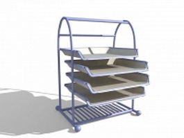 Document tray file holder 3d model preview