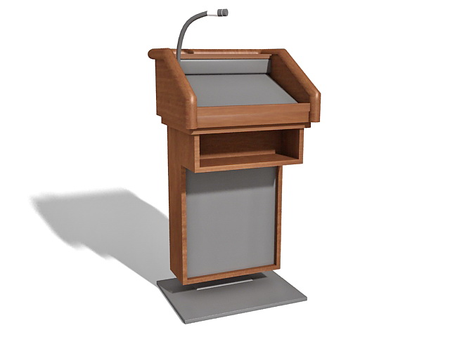 Podium lectern with microphone 3d rendering