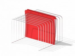 Wire file folder holder 3d model preview