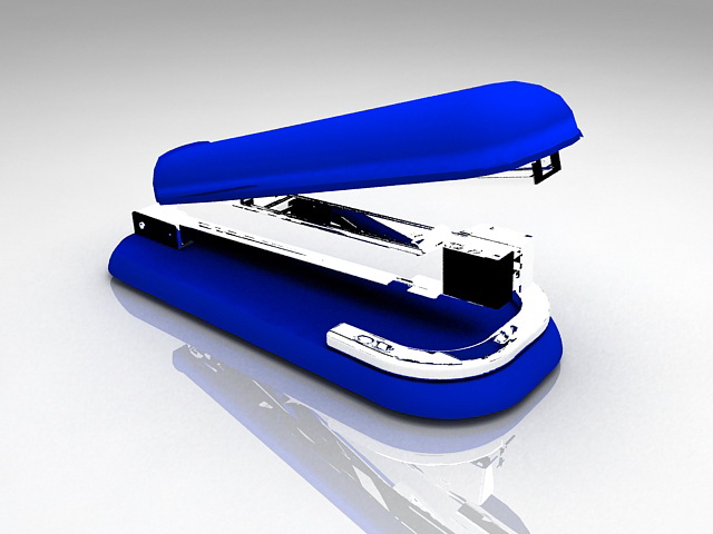 Blue stapler 3d rendering