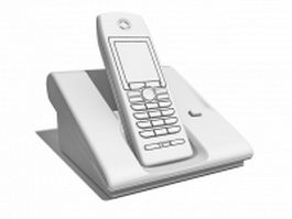 Cordless telephone with base 3d model preview