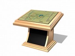 Touch screen information kiosk 3d model preview