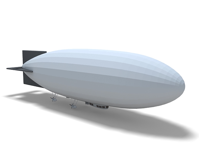 Modern blimp airship 3d rendering