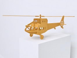 Wooden toy helicopter 3d preview
