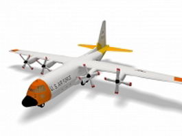 Lockheed Hercules military transport aircraft 3d model preview