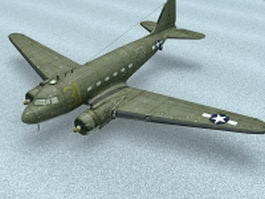 American WW2 transport aircraft 3d model preview