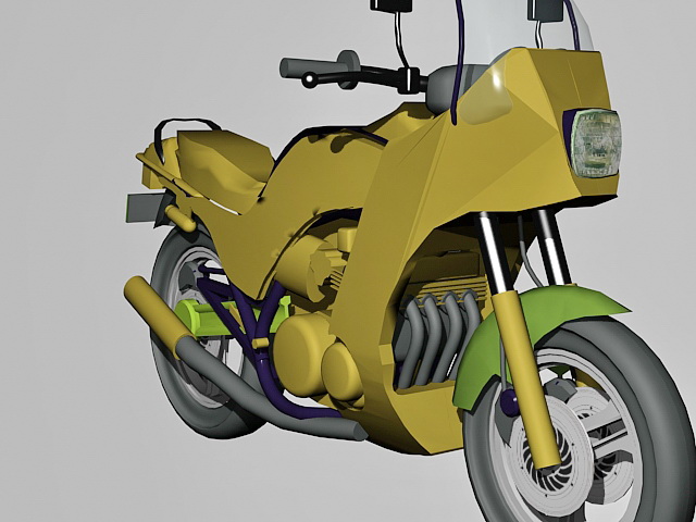 Kawasaki GPZ750 Turbo 3d rendering