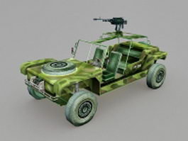 Jeep mounted gun 3d model preview