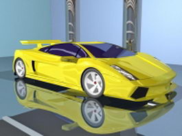 Yellow Lamborghini 3d model preview