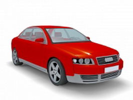 Red sedan car 3d model preview