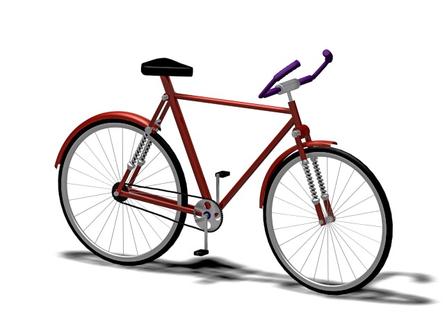 Hybrid bicycle 3d rendering