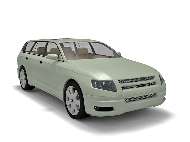 Combi car station wagon 3d rendering