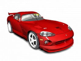 Red sports car 3d model preview