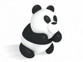 Cute cartoon panda 3d model preview