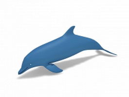 Blue dolphin cartoon 3d model preview