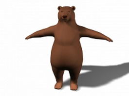 Brown bear cartoon 3d model preview