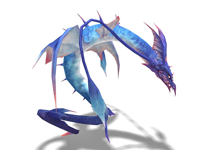 Winged dragon 3d rendering
