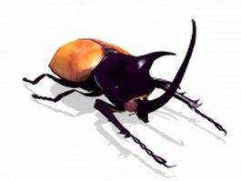 Golden stag beetle 3d model preview