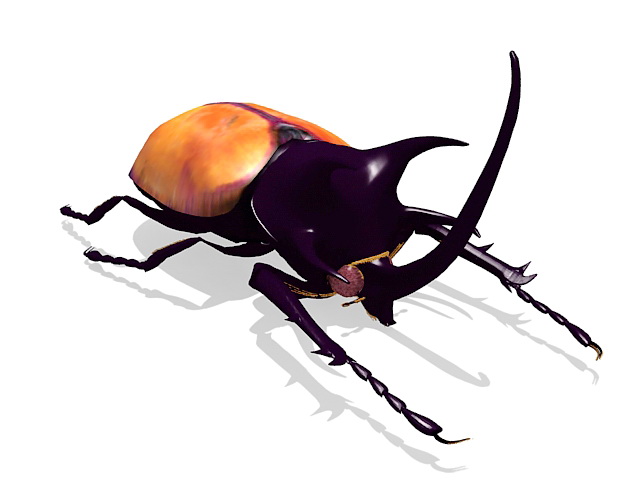 Golden stag beetle 3d rendering