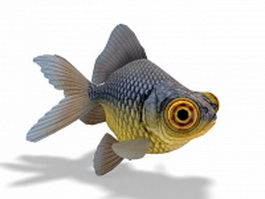 Telescope-eyed goldfish 3d model preview
