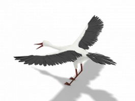 Long-necked crane 3d model preview