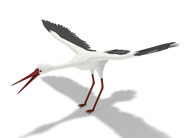 Long-necked crane 3d rendering