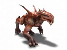 Animated hellhound monster 3d model preview
