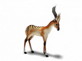 Black striped gazelle 3d model preview