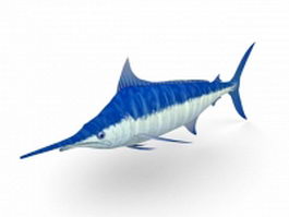 Blue marlin fish 3d model preview