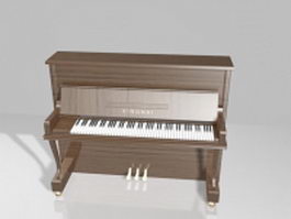Upright piano 3d model preview