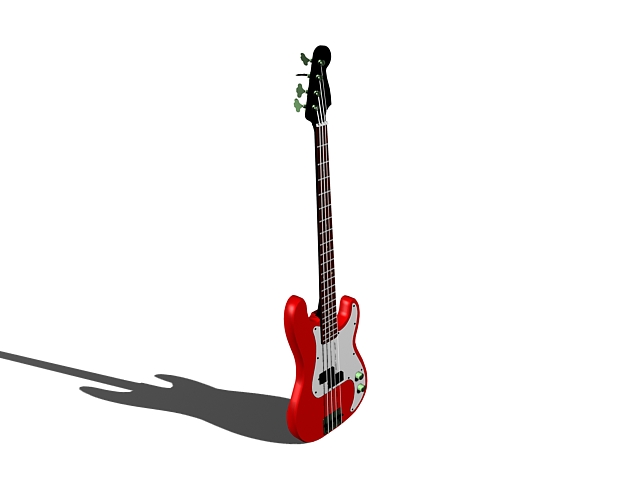 Bass guitar 3d rendering