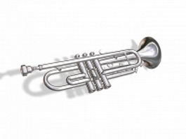 C trumpet 3d model preview