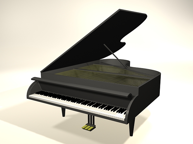 Grand piano 3d rendering