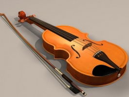 Violin with bow 3d preview