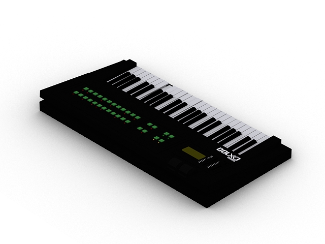 Electronic keyboard 3d rendering