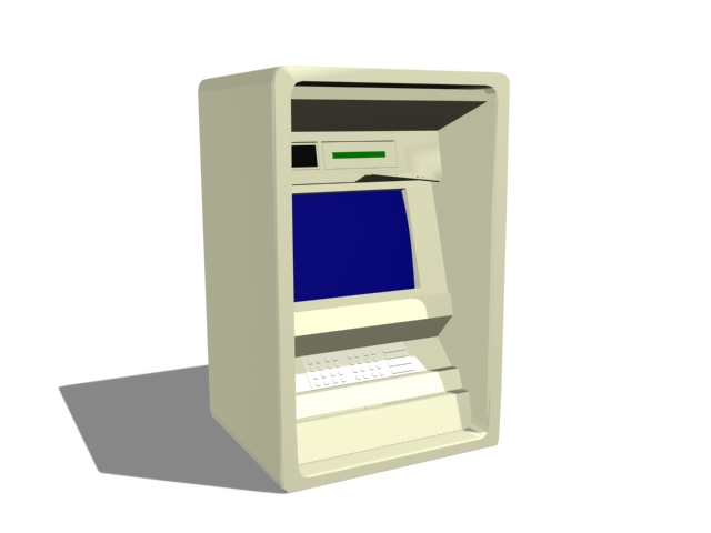 Old ATM machine 3d rendering
