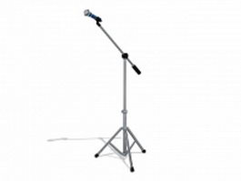 Microphone and stand 3d model preview