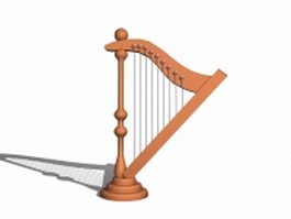 Harp instrument 3d model preview