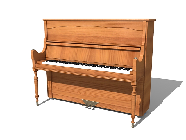 Vintage upright piano 3d model 3ds Max files free download