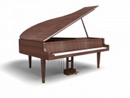 Grand piano 3d model preview