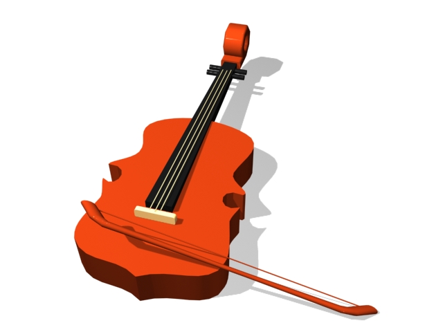 Cello instrument 3d rendering
