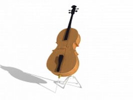 Cello with stand 3d model preview