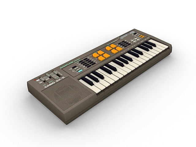Casio electronic keyboard 3d rendering