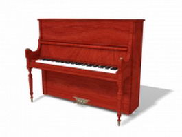 Antique upright piano 3d model preview