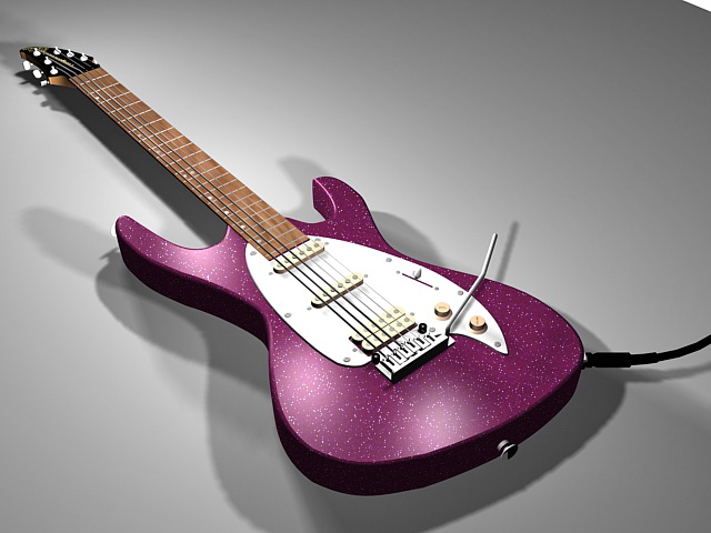 Purple electric guitar 3d model 3ds Max files free download - modeling ...