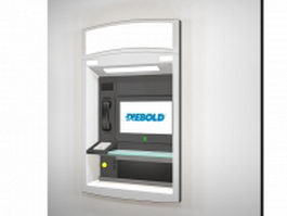 Wall mounted ATM kiosk 3d model preview