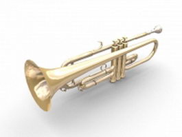 Bass trumpet instrument 3d model preview