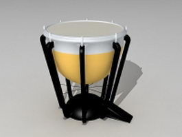 Timpani drum 3d model preview