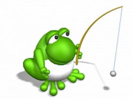 Green frog toy 3d model preview
